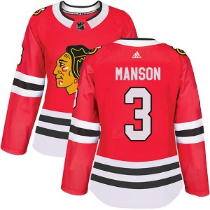 Women's Authentic Chicago Blackhawks Dave Manson Red Home Official Adidas Jersey
