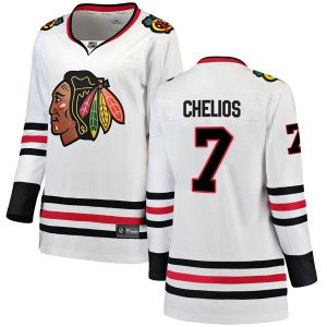 Women's Breakaway Chicago Blackhawks Chris Chelios White Away Official Fanatics Branded Jersey