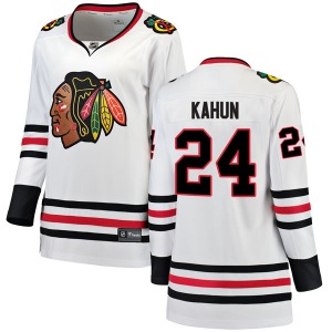Women's Breakaway Chicago Blackhawks Dominik Kahun White Away Official Fanatics Branded Jersey