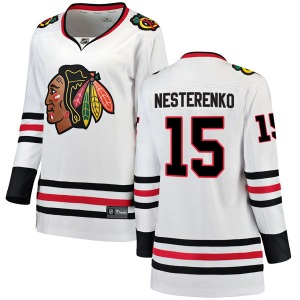 Women's Breakaway Chicago Blackhawks Eric Nesterenko White Away Official Fanatics Branded Jersey