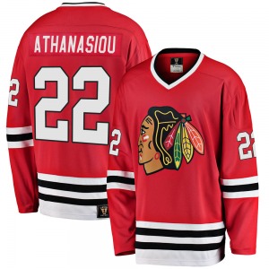 Youth Premier Chicago Blackhawks Andreas Athanasiou Red Breakaway Heritage Official Fanatics Branded Jersey