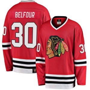 Youth Premier Chicago Blackhawks ED Belfour Red Breakaway Heritage Official Fanatics Branded Jersey