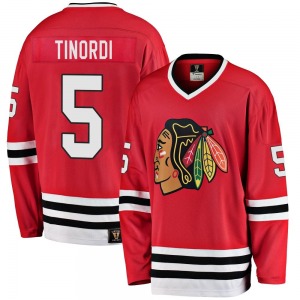 Youth Premier Chicago Blackhawks Jarred Tinordi Red Breakaway Heritage Official Fanatics Branded Jersey