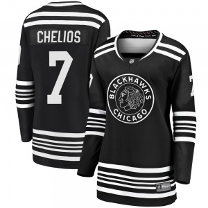 Women's Premier Chicago Blackhawks Chris Chelios Black Breakaway Alternate 2019/20 Official Fanatics Branded Jersey