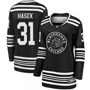 Women's Premier Chicago Blackhawks Dominik Hasek Black Breakaway Alternate 2019/20 Official Fanatics Branded Jersey