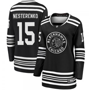 Women's Premier Chicago Blackhawks Eric Nesterenko Black Breakaway Alternate 2019/20 Official Fanatics Branded Jersey