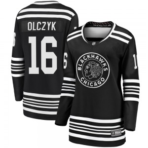 Women's Premier Chicago Blackhawks Ed Olczyk Black Breakaway Alternate 2019/20 Official Fanatics Branded Jersey