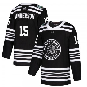Youth Authentic Chicago Blackhawks Joey Anderson Black 2019 Winter Classic Official Adidas Jersey