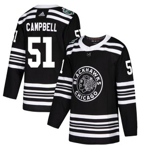 Youth Authentic Chicago Blackhawks Brian Campbell Black 2019 Winter Classic Official Adidas Jersey