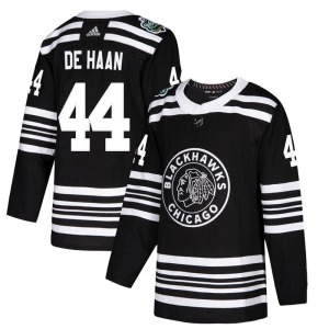 Youth Authentic Chicago Blackhawks Calvin de Haan Black 2019 Winter Classic Official Adidas Jersey