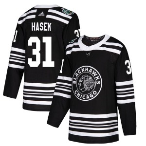 Youth Authentic Chicago Blackhawks Dominik Hasek Black 2019 Winter Classic Official Adidas Jersey