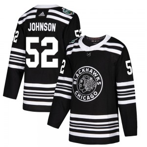 Youth Authentic Chicago Blackhawks Reese Johnson Black 2019 Winter Classic Official Adidas Jersey