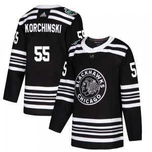 Youth Authentic Chicago Blackhawks Kevin Korchinski Black 2019 Winter Classic Official Adidas Jersey