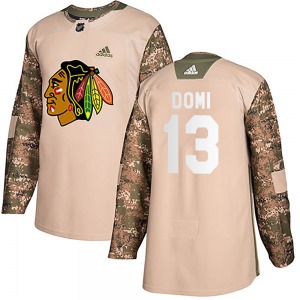 Youth Authentic Chicago Blackhawks Max Domi Camo Veterans Day Practice Official Adidas Jersey