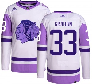 Adult Authentic Chicago Blackhawks Dirk Graham Hockey Fights Cancer Official Adidas Jersey
