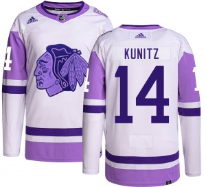 Adult Authentic Chicago Blackhawks Chris Kunitz Hockey Fights Cancer Official Adidas Jersey