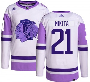 Adult Authentic Chicago Blackhawks Stan Mikita Hockey Fights Cancer Official Adidas Jersey
