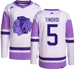 Adult Authentic Chicago Blackhawks Jarred Tinordi Hockey Fights Cancer Official Adidas Jersey