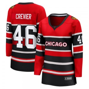 Women's Breakaway Chicago Blackhawks Louis Crevier Red Special Edition 2.0 Official Fanatics Branded Jersey