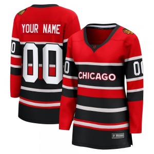Women's Breakaway Chicago Blackhawks Custom Red Custom Special Edition 2.0 Official Fanatics Branded Jersey
