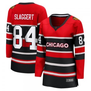 Women's Breakaway Chicago Blackhawks Landon Slaggert Red Special Edition 2.0 Official Fanatics Branded Jersey