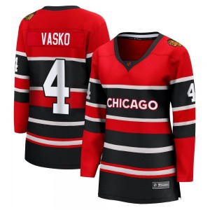 Women's Breakaway Chicago Blackhawks Elmer Vasko Red Special Edition 2.0 Official Fanatics Branded Jersey