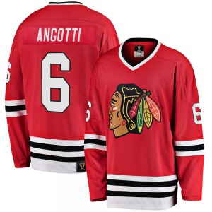 Adult Premier Chicago Blackhawks Lou Angotti Red Breakaway Heritage Official Fanatics Branded Jersey