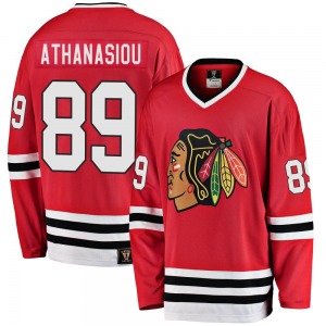 Adult Premier Chicago Blackhawks Andreas Athanasiou Red Breakaway Heritage Official Fanatics Branded Jersey
