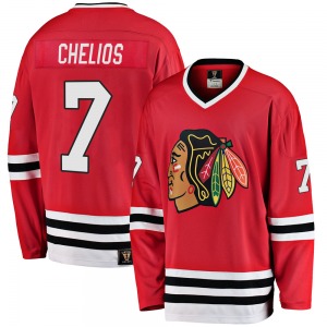 Adult Premier Chicago Blackhawks Chris Chelios Red Breakaway Heritage Official Fanatics Branded Jersey