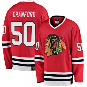Adult Premier Chicago Blackhawks Corey Crawford Red Breakaway Heritage Official Fanatics Branded Jersey