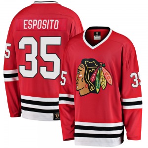 Adult Premier Chicago Blackhawks Tony Esposito Red Breakaway Heritage Official Fanatics Branded Jersey