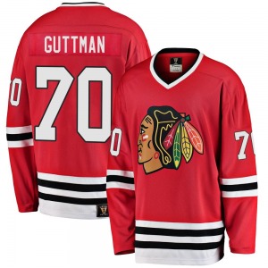 Adult Premier Chicago Blackhawks Cole Guttman Red Breakaway Heritage Official Fanatics Branded Jersey
