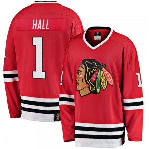 Adult Premier Chicago Blackhawks Glenn Hall Red Breakaway Heritage Official Fanatics Branded Jersey