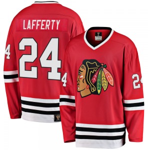 Adult Premier Chicago Blackhawks Sam Lafferty Red Breakaway Heritage Official Fanatics Branded Jersey