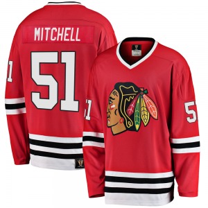 Adult Premier Chicago Blackhawks Ian Mitchell Red Breakaway Heritage Official Fanatics Branded Jersey