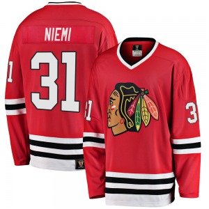 Adult Premier Chicago Blackhawks Antti Niemi Red Breakaway Heritage Official Fanatics Branded Jersey