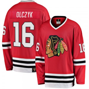 Adult Premier Chicago Blackhawks Ed Olczyk Red Breakaway Heritage Official Fanatics Branded Jersey