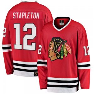 Adult Premier Chicago Blackhawks Pat Stapleton Red Breakaway Heritage Official Fanatics Branded Jersey