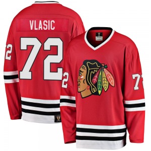 Adult Premier Chicago Blackhawks Alex Vlasic Red Breakaway Heritage Official Fanatics Branded Jersey