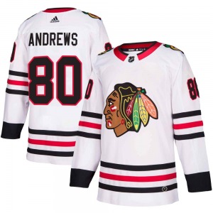 Adult Authentic Chicago Blackhawks Zach Andrews White Away Official Adidas Jersey