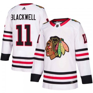 Adult Authentic Chicago Blackhawks Colin Blackwell White Away Official Adidas Jersey