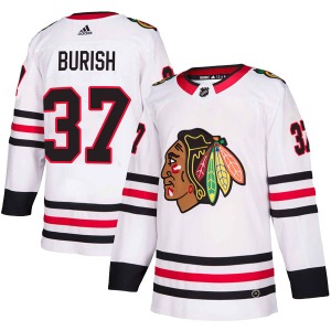 Adult Authentic Chicago Blackhawks Adam Burish White Away Official Adidas Jersey