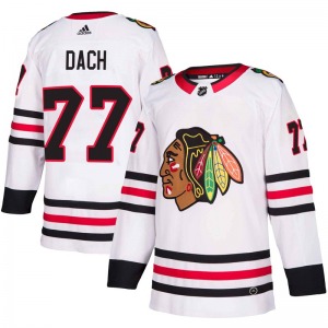 Adult Authentic Chicago Blackhawks Kirby Dach White Away Official Adidas Jersey