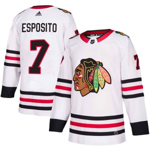 Adult Authentic Chicago Blackhawks Phil Esposito White Away Official Adidas Jersey
