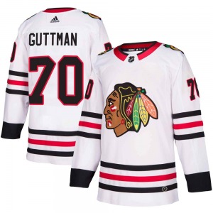 Adult Authentic Chicago Blackhawks Cole Guttman White Away Official Adidas Jersey