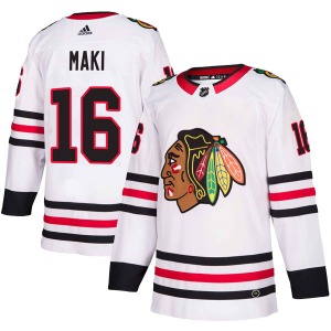 Adult Authentic Chicago Blackhawks Chico Maki White Away Official Adidas Jersey