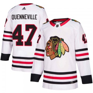 Adult Authentic Chicago Blackhawks John Quenneville White ized Away Official Adidas Jersey