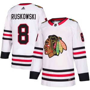 Adult Authentic Chicago Blackhawks Terry Ruskowski White Away Official Adidas Jersey