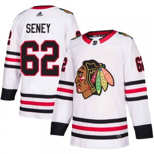 Adult Authentic Chicago Blackhawks Brett Seney White Away Official Adidas Jersey