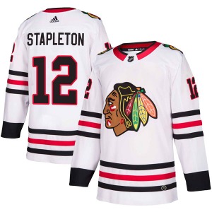 Adult Authentic Chicago Blackhawks Pat Stapleton White Away Official Adidas Jersey